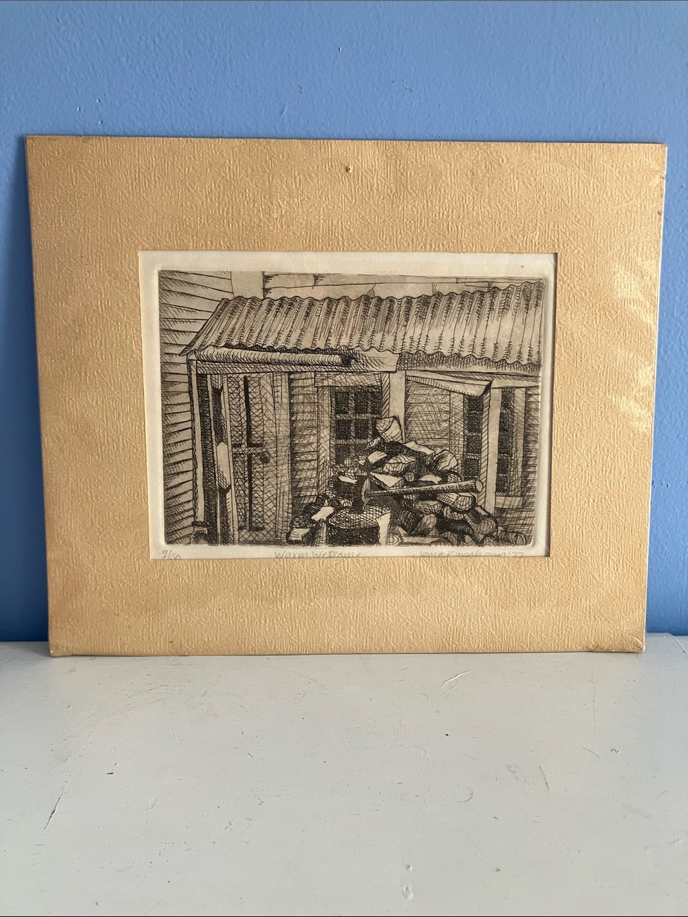 Vintage Etching - Jane Burnham - Warm Welcome 1977